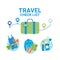 Travel Planning Baggage Check List Icons Template Banner Vacancy Tour Concept