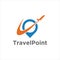 Travel point logo design vector graphic icon. symbol