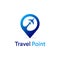 Travel point logo designs with airplane symbol , modern logo