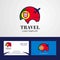 Travel Portugal Flag Logo and Visiting Card Design