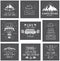 Travel postcards. Set of tourism banners with hand-lettering quotes.