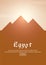 Travel poster to Egypt. Landmarks silhouettes. Vector illustration.