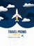 Travel promo up to forty percents discounting flyer