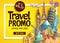 Travel promo vector banner template with discount text