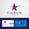 Travel Qatar flag Creative Star Logo and Business card design