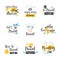 Travel Quotes Icon Set Hand Drawn Lettering Tourism And Adventure Concept