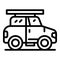 Travel safari car icon, outline style