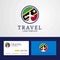 Travel Saint Kitts and Nevis Creative Circle flag Logo and Business card design