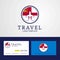 Travel Sark Creative Circle flag Logo and Business card design