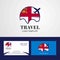 Travel Sark Flag Logo and Visiting Card Design