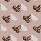 Travel seamless doodle pattern in lilac and brown colores palette with steamer ship. Children backdrop