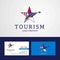 Travel Serbia flag Creative Star Logo and Business card design