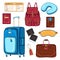 Travel set of passenger luggage, accessories and equipment