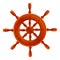 Travel ship wheel icon, cartoon style
