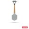 Travel shovel color flat icon