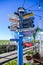 Travel Signposts Decorate Bethany Beach Boardwalk