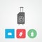 Travel SIM flat vector icon. Roaming. Luggage