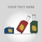 Travel SIM vector illustration. Roaming. Luggage.