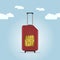 Travel SIM vector illustration. Roaming. Luggage.