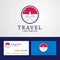 Travel Singapore Creative Circle flag Logo and Business card design