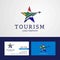 Travel South Africa flag Creative Star Logo and Business card de