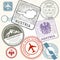 Travel stamps set - Austria, Vienna and Alps journey