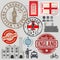 Travel stamps or symbols set, England and London theme