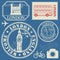Travel stamps or symbols set, England and London theme
