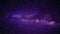 Travel through the starry space inside the purple or violet Andromeda galaxy. View of the cosmos and the milky way. Animation nigh