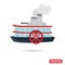 Travel Steamer color flat icon for web and mobile design
