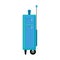 Travel suitcase blue slim with handle and wheels