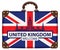 Travel suitcase with flag of Britain and Big Ben