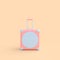 Travel suitcase pink and blue pastel color