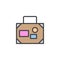 Travel Suitcase with tags filled outline icon