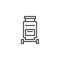 Travel suitcase with wheels outline icon