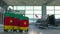 Travel suitcases with flag of Cameroon. Cameroonian tourism conceptual 3D animation