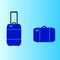 Travel suitcases vector,background blue gradient.