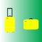 Travel Suitcases Vector, Yellow illustrations