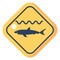 Travel summer shark warning illustration icon