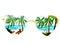 Travel sunglasses tropical Dominican Republic watercolor illustration