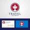 Travel Switzerland Creative Circle flag Logo and Business card d