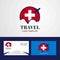 Travel Switzerland Flag Logo and Visiting Card Design