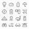 Travel symbol line icon set