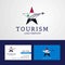 Travel Syria flag Creative Star Logo and Business card design