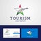 Travel Tajikistan flag Creative Star Logo and Business card design