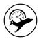 Travel, time, flight, duration icon. Black vector graphics