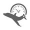 Travel, time, flight, duration icon. Gray vector graphics