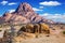 Travel to Africa. Picturesque cliffs in the desert Namib. Rocks in the Spitskoppe desert. The concept of active, extreme and