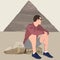 Travel to Egypt Cairo, Giza, vector illustration