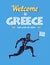 Travel to Greece Poster - funny greece runner warrior